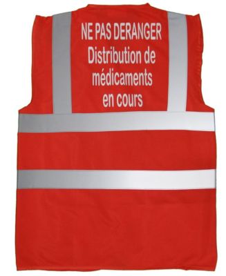 Gilet de sécurité - Ne pas déranger - Distribution de médicaments en cours - rouge - taille:L