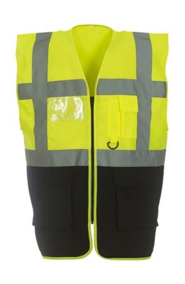 Gilet de sécurité zippé - haute visibilité - jaune et noir - HVW801 - taille:M