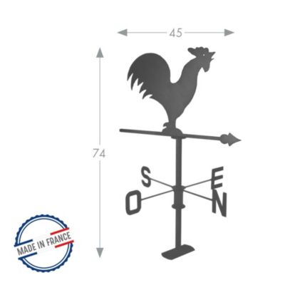 Girouette Coq 45x74cm Anthracite - Louis Moulin