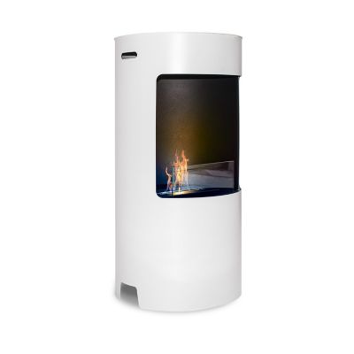 Giulio Cesare - Cheminée à Bioéthanol de Sol 40x80 cm Design Intérieur en Acier Inoxydable Blanc
