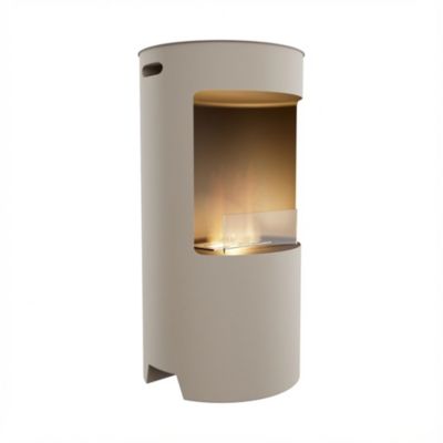 Giulio Cesare - Cheminée à Bioéthanol de Sol 40x80 cm Design Intérieur en Acier Inoxydable Taupe