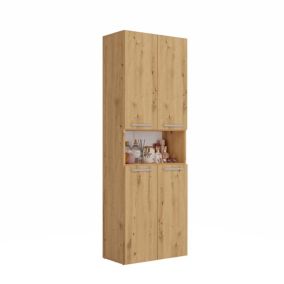 GLAZE - Armoire de salle de bain avec panier à ligne - Style moderne - 174x60x30 cm - Colonne sdb