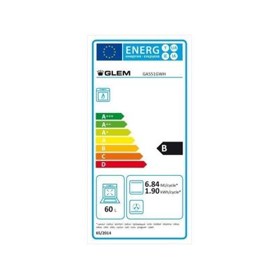 GLEM Cuisinière 4 feux gaz largeur 53 cm GA551GWH