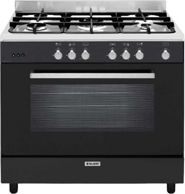 GLEM piano de cuisson 90 cm gaz noir GE960CMBK2