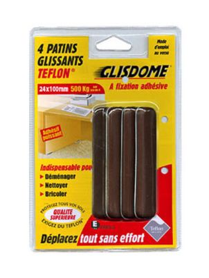 Lot De 4 Patins Adhésifs Marron Pour Meuble - 50x50mm, Protège Sol Et Réduit Le Bruit