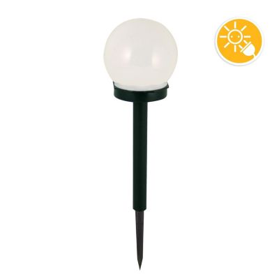 GLOBE: lampe de jardin solaire LED diamètre10cm. En plastique