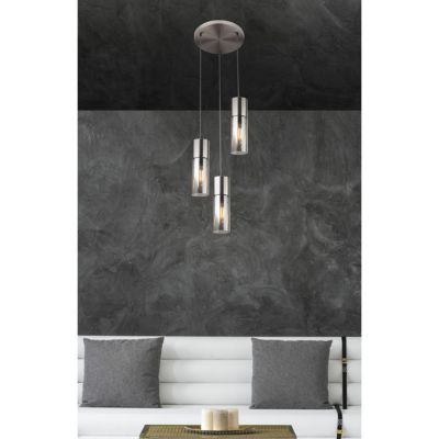 Globo Annika Suspension Cluster, abat-jour en verre nickel mat, 3 ...