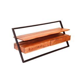 Goa - meuble tv - bois et noir - 140 cm - Lisa Design