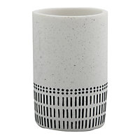 Gobelet de salle de bains blanc et noir H.11xdiam.7,2 cm, Spirella Yuma