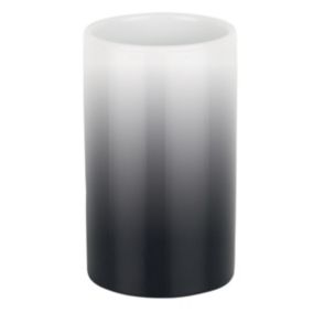 Gobelet de salle de bains en céramique, blanc et noir, Spirella Tube Gradient