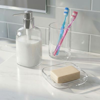 Gobelet GoodHome Drina en verre coloris transparent Ø7 x H.10 cm