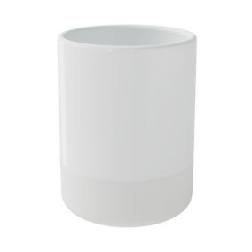 Gobelet GoodHome Koros en céramique coloris blanc Ø8 x H.10,5 cm