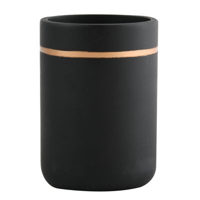 Gobelet Polyrésine GRAPHIC Noir & Blanc Spirella - Accessoire Salle De Bain Élégant