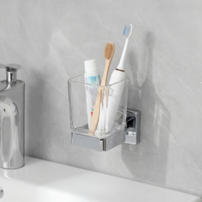 Gobelet mural en verre et chromé Alessano GoodHome