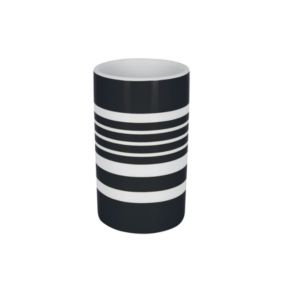 Gobelet Porcelaine TUBESTRIPES Noir et blanc Spirella