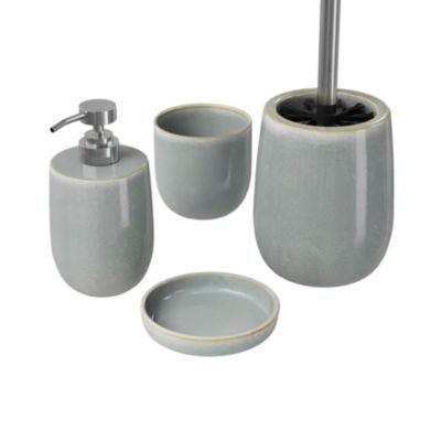 Gobelet pour salle de bains en céramique, gris, GoodHome Boann
