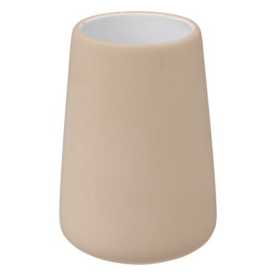 Gobelet salle de bains coloris lin, diam. 8,3 cm x H.11,8 cm