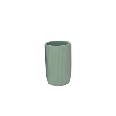 Gobelet salle de bains en céramique,diam. 8xH.12 cm, vert d'eau, Zen