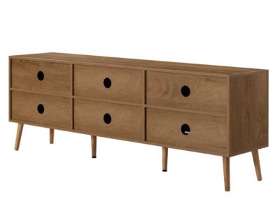 Goto - meuble tv - effet bois et cannage - 3 portes - 167 cm - Best Mobilier