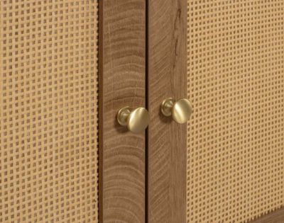 Goto - meuble tv - effet bois et cannage - 3 portes - 167 cm - Best Mobilier