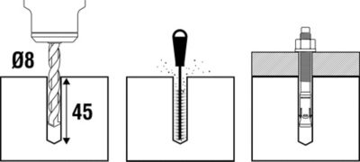 Goujon inox 8 x 75 mm, lot de 20 Acier inoxydable