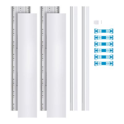 Goulotte avec couvercles, goulotte ISO, 6 supports de montage de tableau électrique, 24 vis de fixation, 2 connecteurs de goulotte clipsables