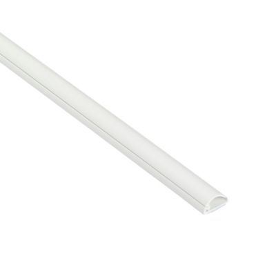 Goulotte décorative demi-ronde blanche auto-adhésive D-Line 16 x 8 mm, 1 m