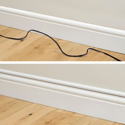 Goulotte décorative demi-ronde blanche auto-adhésive D-Line 16 x 8 mm, 1 m