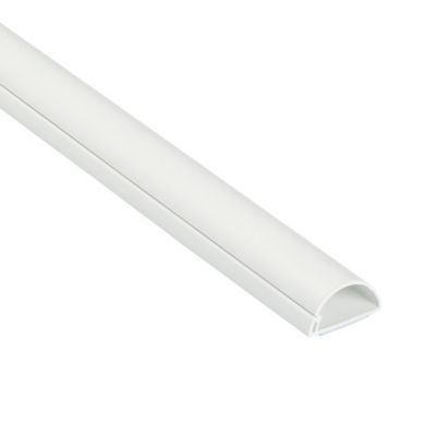 Goulotte décorative demi-ronde blanche auto-adhésive D-Line 30 x 15 mm, 1 m