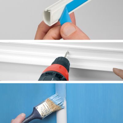 Goulotte décorative demi-ronde blanche auto-adhésive D-Line 30 x 15 mm, 1 m