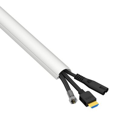 Hama Goulotte de câbles en PVC, autocollante, demi-ronde, 100 / 1,1 / 1,0  cm, blanc, 4