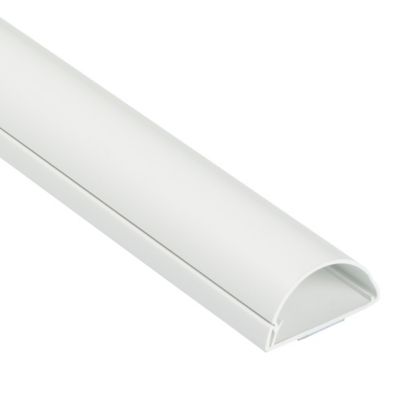 Goulotte décorative demi-ronde blanche auto-adhésive D-Line 50 x 25 mm, 1 m