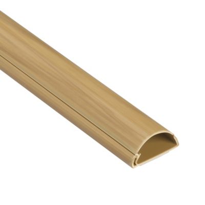 Goulotte décorative demi-ronde effet chêne auto-adhésive D-Line 30x15mm, 2m