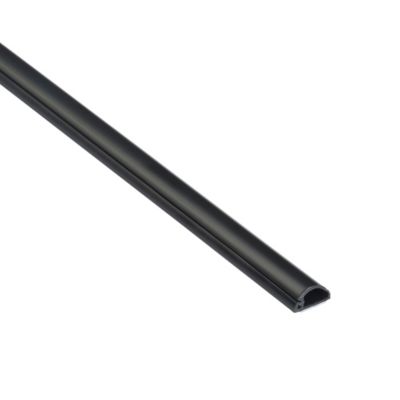 Goulotte décorative demi-ronde noire auto-adhésive D-Line 16 x 8 mm, 1 m
