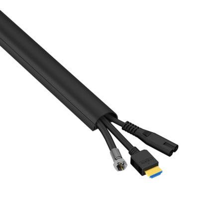 Goulotte Câble Plate En Aluminium Laqué Noir Mat - 50x15 Mm, Autocollante - Pour Cacher Câbles TV, Mur, Plafond - Longueur 40 Cm