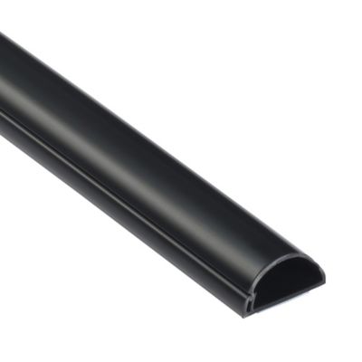 Goulotte décorative demi-ronde noire auto-adhésive D-Line 30x15mm, 2m