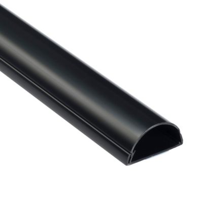 Goulotte décorative demi-ronde noire auto-adhésive D-Line 50 x 25 mm, 1 m