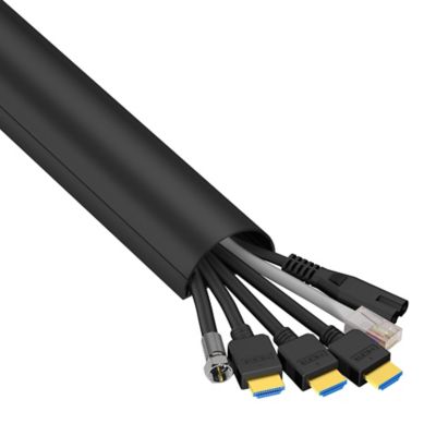 Goulotte décorative demi-ronde noire auto-adhésive D-Line 50 x 25 mm, 1 m