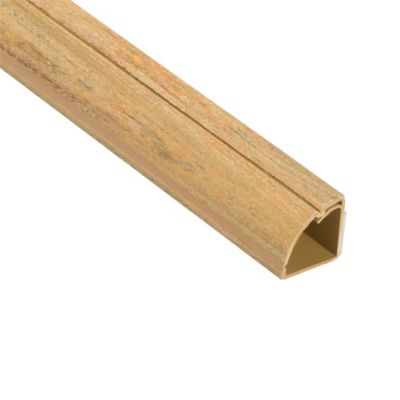 Goulotte décorative quart de cercle effet bois vernis auto-adhésive D-Line 22x22mm, 2m