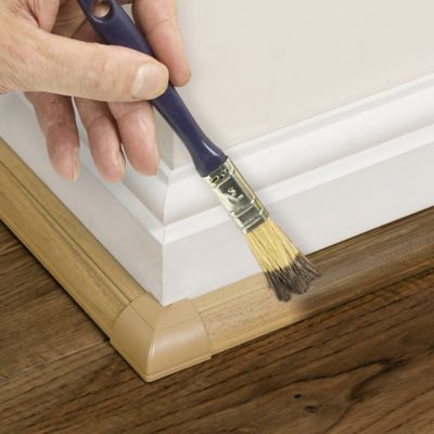Goulotte décorative quart de cercle effet bois vernis auto-adhésive D-Line 22x22mm, 2m