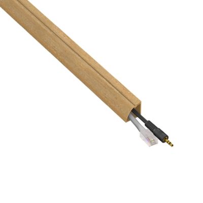 Goulotte décorative quart de cercle effet bois vernis auto-adhésive D-Line 22x22mm, 2m