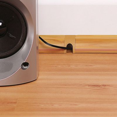Goulotte décorative quart de cercle effet chêne auto-adhésive D-Line 22x22mm, 2m