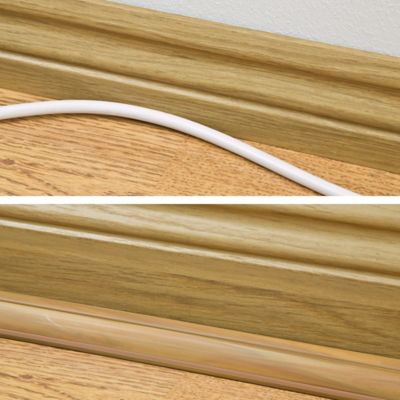 Goulotte décorative quart de cercle effet chêne auto-adhésive D-Line 22x22mm, 2m