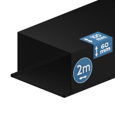 Goulotte électrique PVC 100x60 mm 2 m anthracite EDO