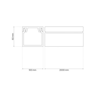 Goulotte électrique PVC 100x60 mm 2 m anthracite EDO