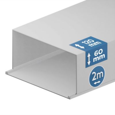 Goulotte électrique PVC 120x60 mm 2 m blanche EDO