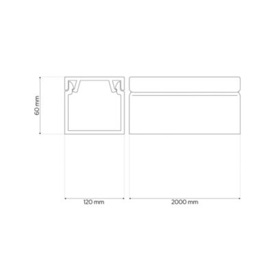 Goulotte électrique PVC 120x60 mm 2 m blanche EDO