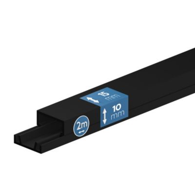 Goulotte électrique PVC 15x10 mm 2 m anthracite EDO