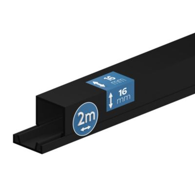 Goulotte électrique PVC 16x16 mm 2 m anthracite EDO
