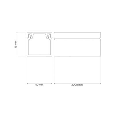 Goulotte électrique PVC 40x16 mm 2 m blanche EDO